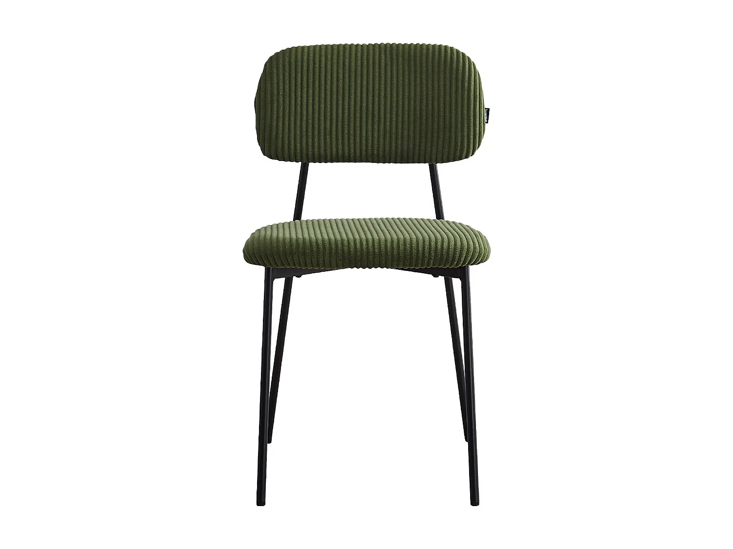 Lot de 4 chaises en velours côtelé vert kaki - Lorie