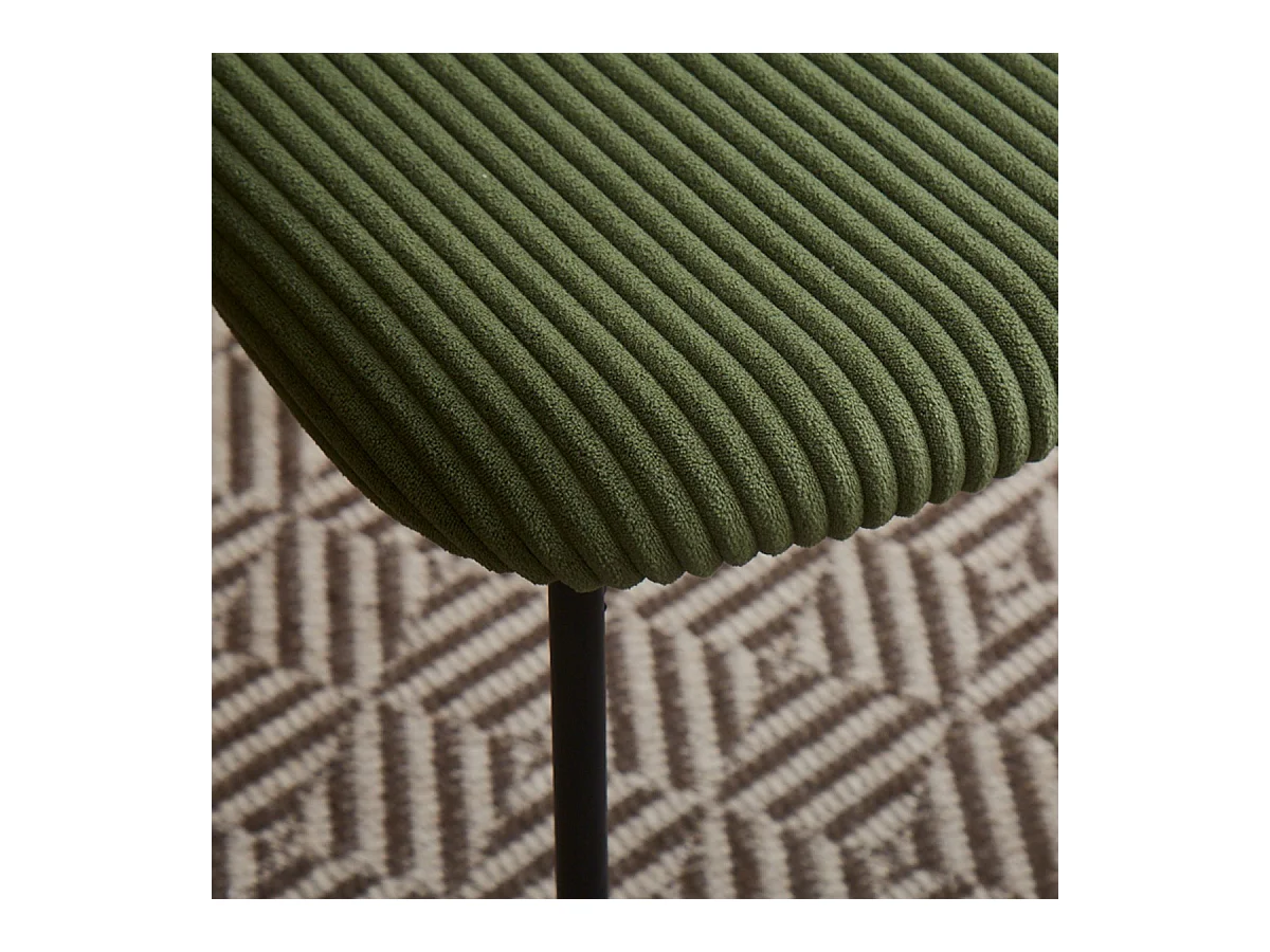 Lot de 4 chaises en velours côtelé vert kaki - Lorie