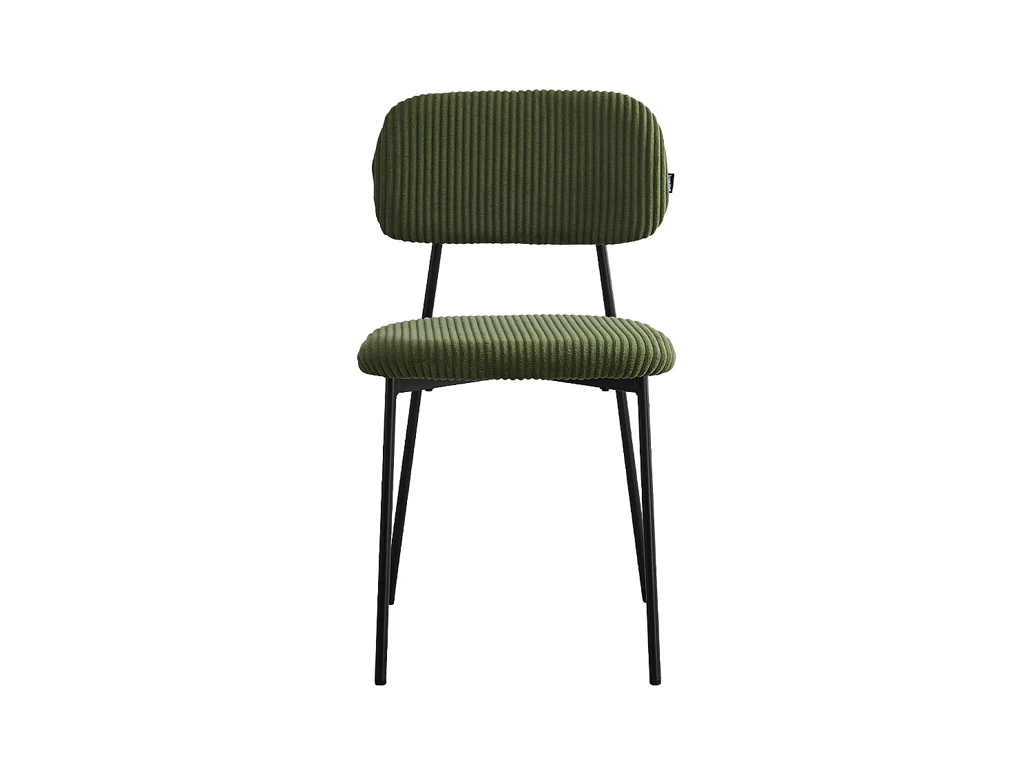 Lot de 4 chaises en velours côtelé vert kaki - Lorie