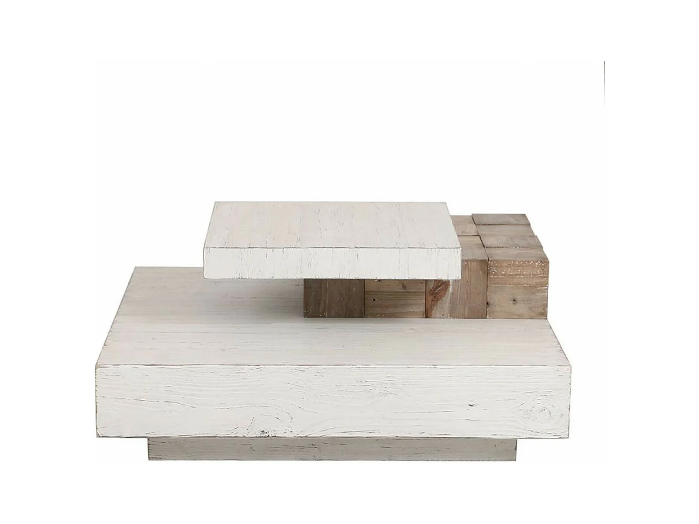 Table basse carrée Bois Blanc - Embruns Interior's