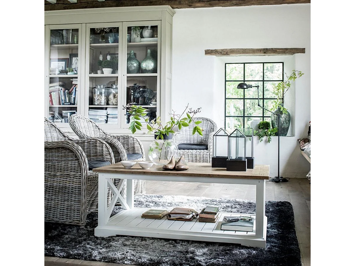 Table basse Bois Blanc - Vénitiennes Interior's