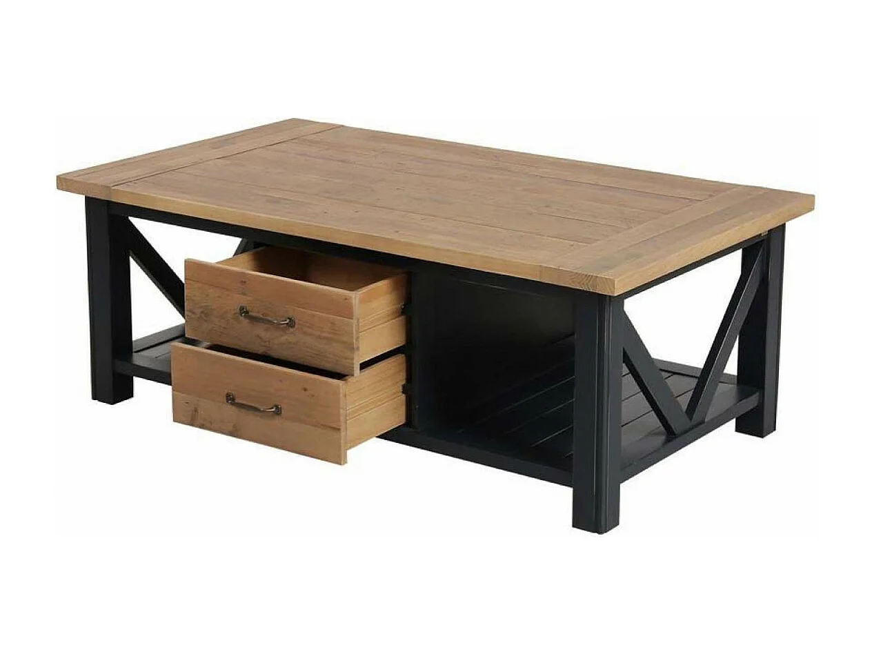 Table basse rectangulaire MDF Noir - Rivages Interior's