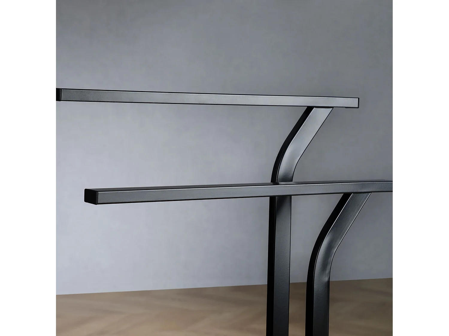 Porte-serviettes LEVIO, support à serviettes sur pied pour salle de bain en métal laqué noir