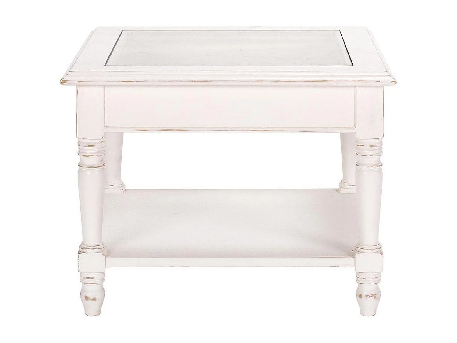 Bout de canapé vitré MDF Blanc - Harmonie Interior's