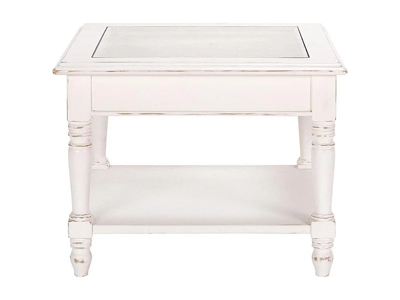 Bout de canapé vitré MDF Blanc - Harmonie Interior's