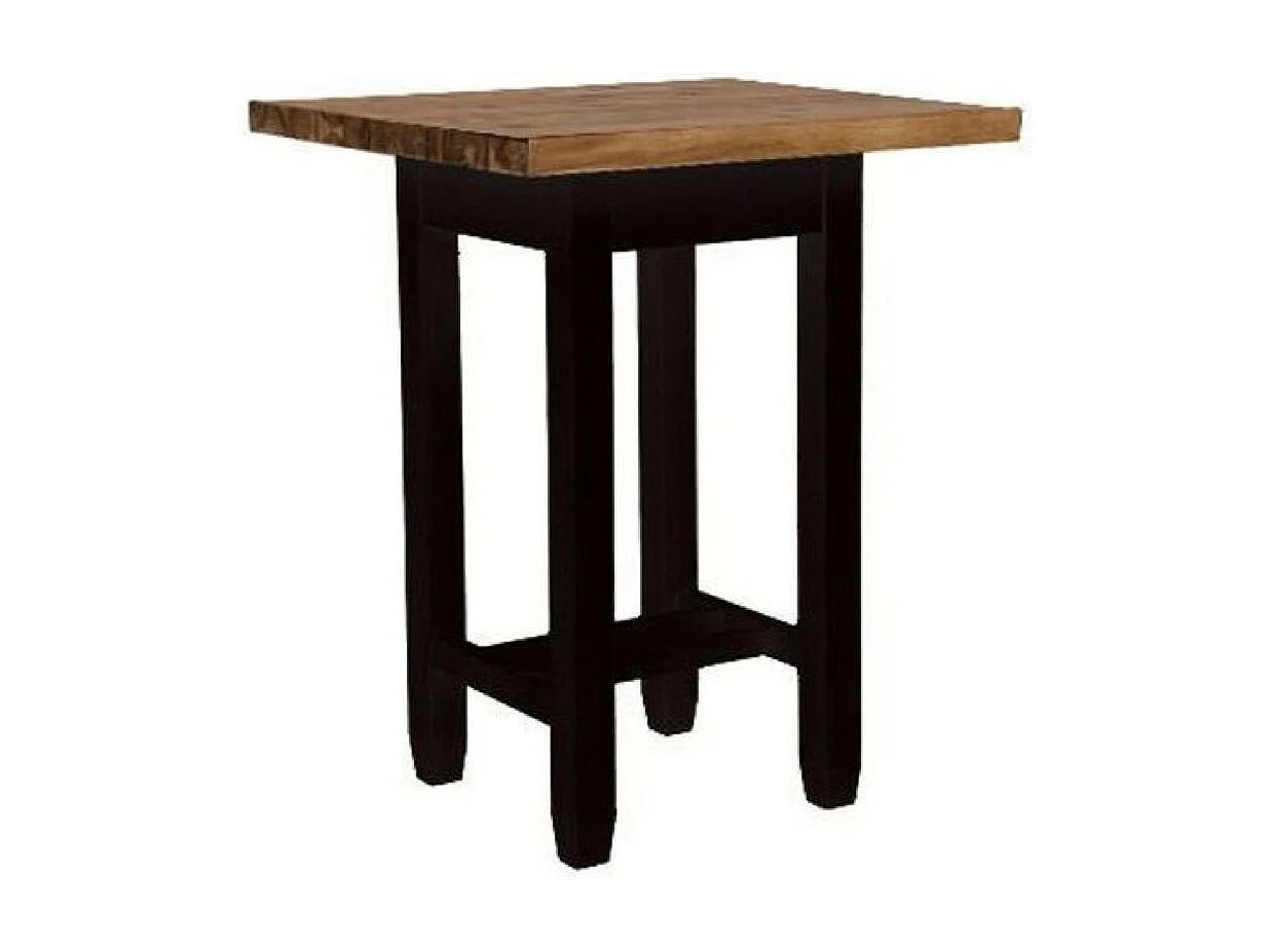 Table repas haute carrée Bois Noir - Brocante Interior's