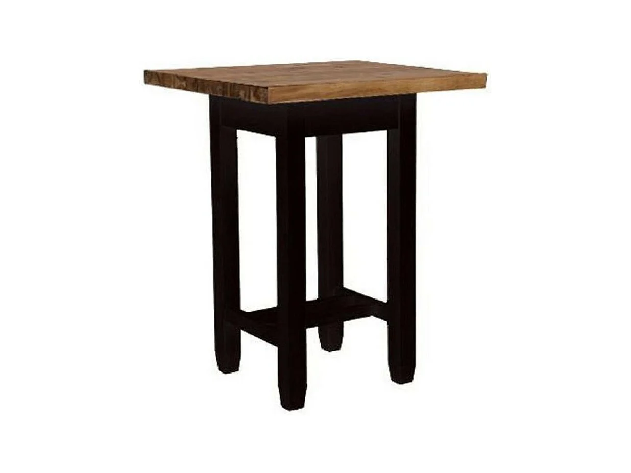 Table repas haute carrée Bois Noir - Brocante Interior's