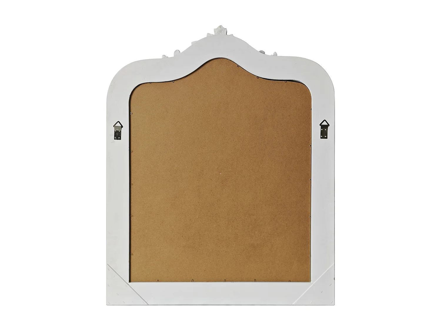 Miroir trumeau avec moulures en bois de paulownia - L. 80 x H. 100 cm - Blanc mat - NOVARA