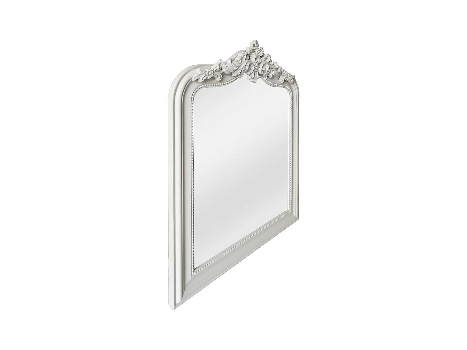 Espejo trumeau con molduras de madera de paulownia - L. 80 x Alt. 100 cm - Blanco mate - NOVARA