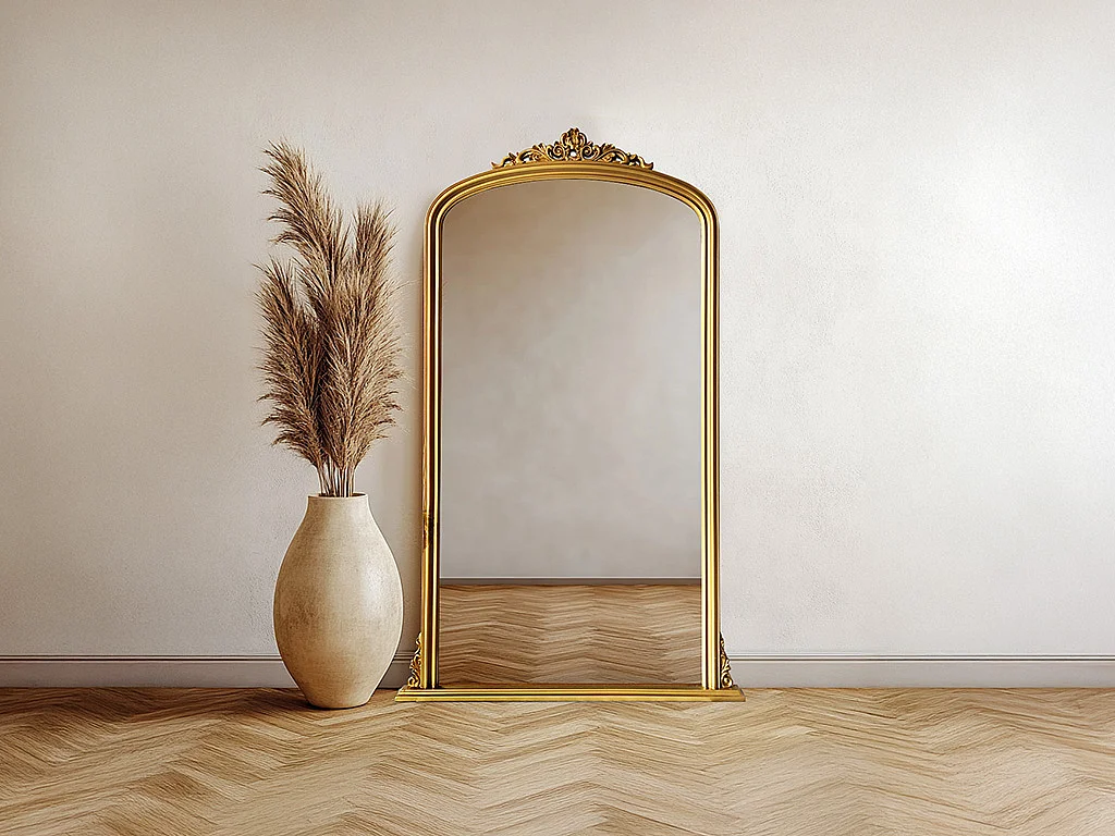 Stor spegel i paulowniaträ - L. 120 x H.190 cm - Guldfinish - MERRY