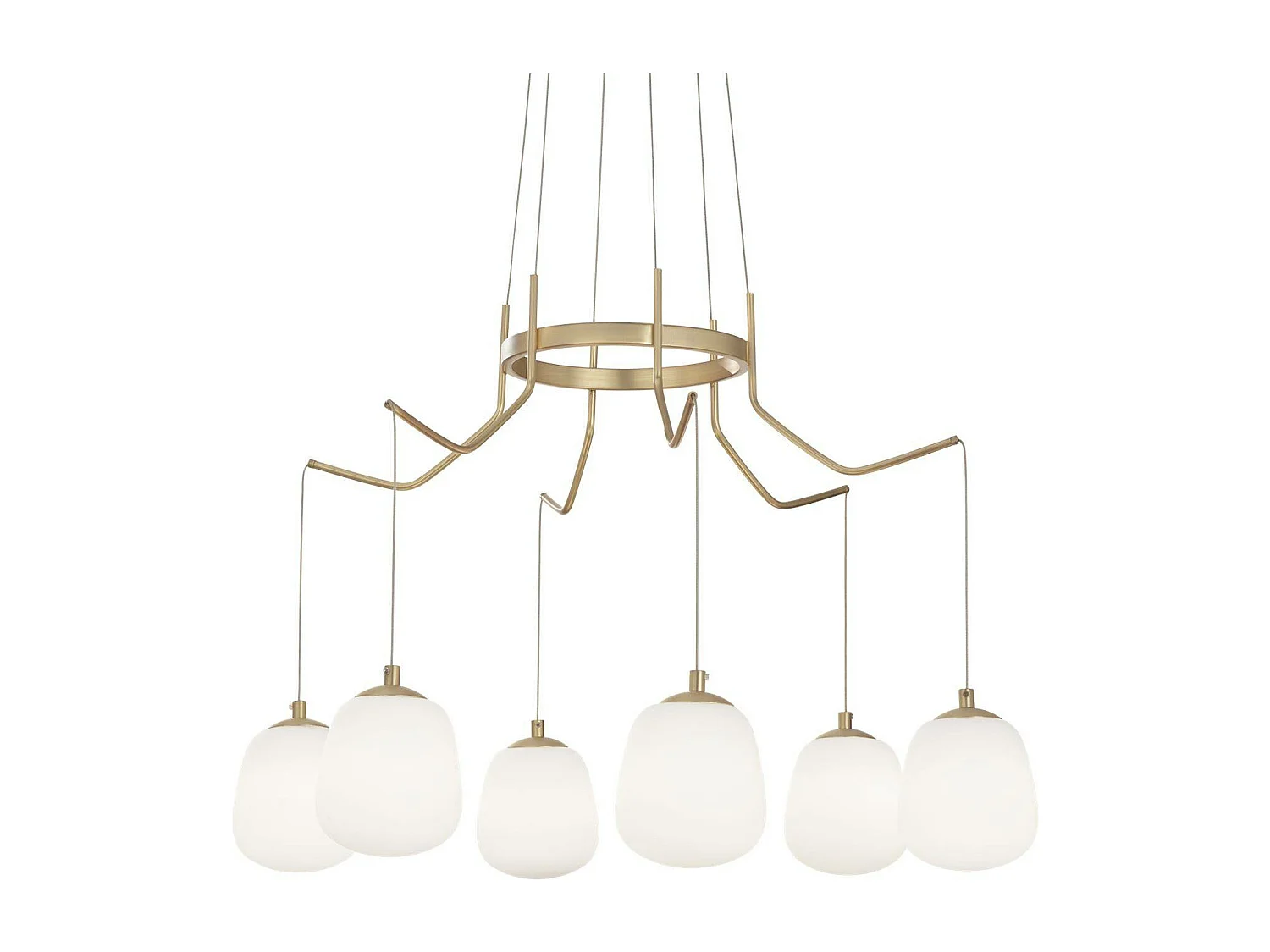 Ideal Lux Karousel - 6 Licht Cluster Decke Anhänger Messing Sat.