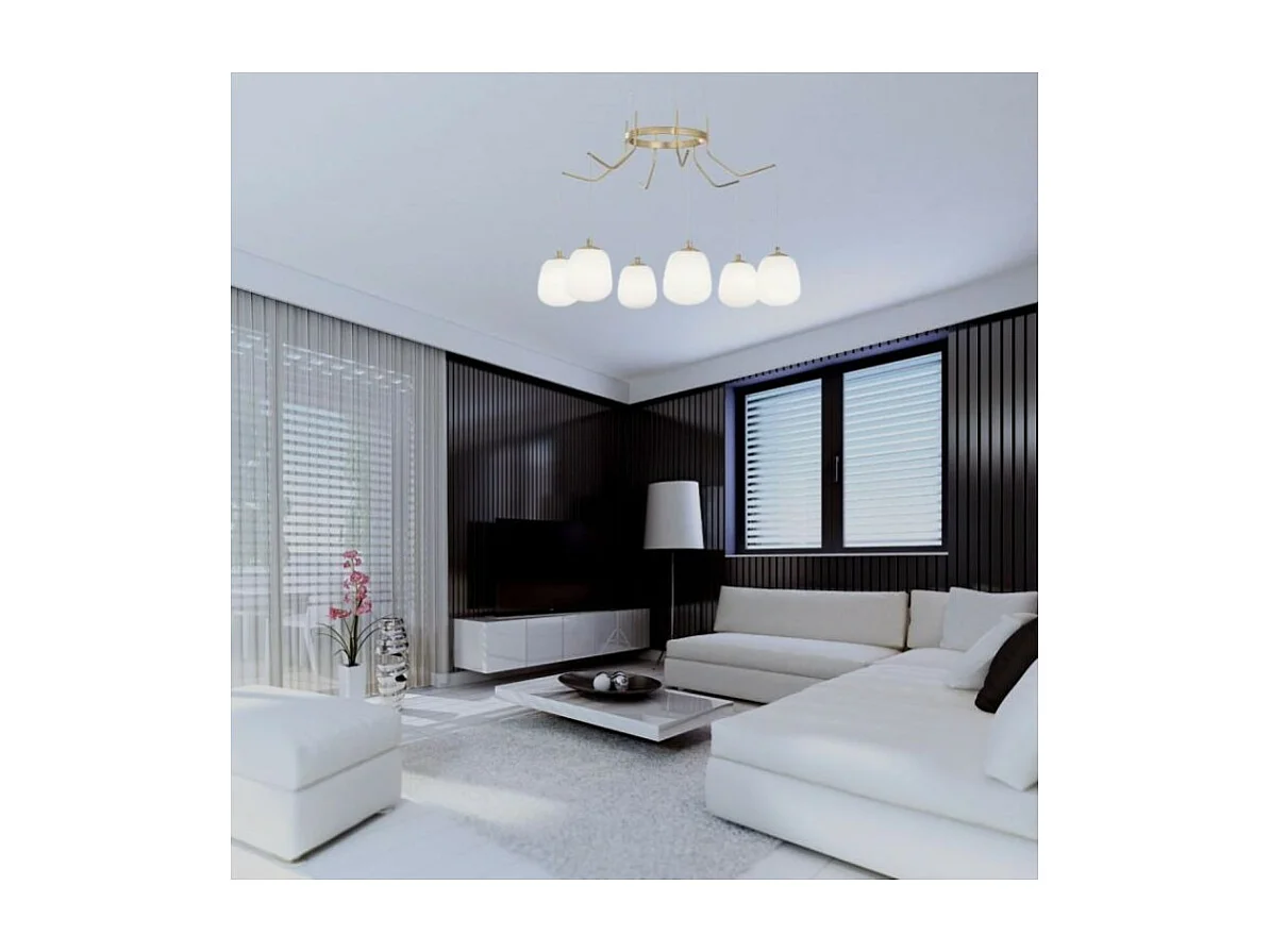 Ideal Lux Karousel - 6 Licht Cluster Decke Anhänger Messing Sat.