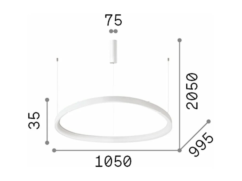 Ideal Lux GEMINI Plafonnier LED intégré 105cm Noir, 3000K