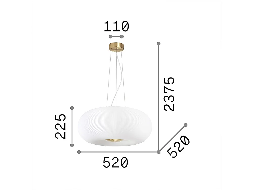 Ideal Lux Arizona - Sospensione rotonda a 5 luci bianca