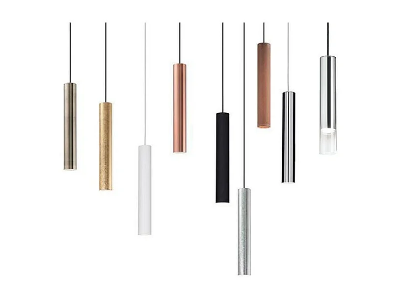 Ideal Lux Look - 1 lámpara colgante de techo delgada plateada, GU10