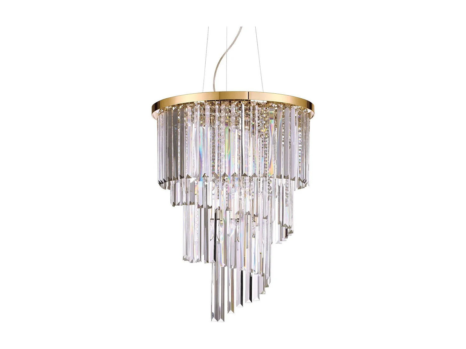 Ideal Lux Carlton Suspension à 12 ampoules Or, E14