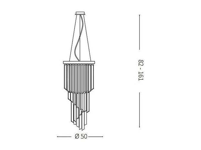 Ideal Lux Carlton Suspension à 12 ampoules Or, E14