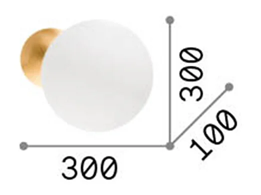 Applique murale décorative LED or blanc, 3000K