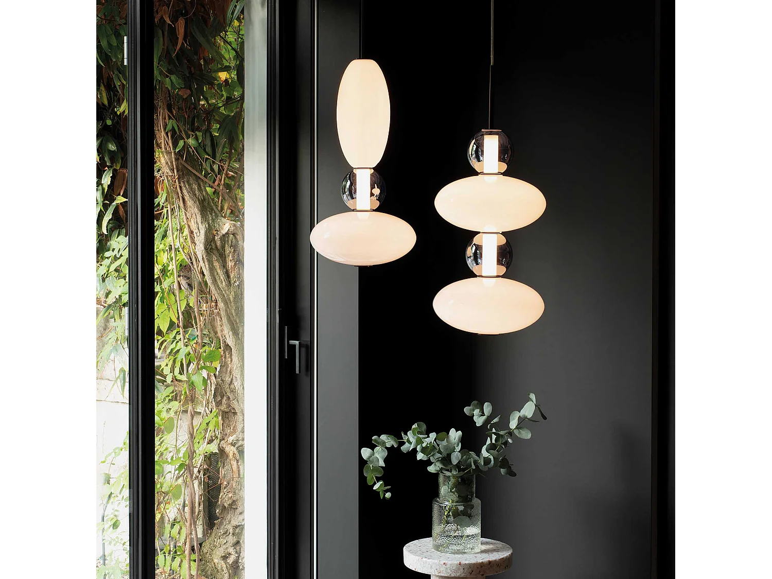 Ideal Lux LUMIERE Plafonnier Suspendu Slim LED Intégré Noir 3350Lm 3000K