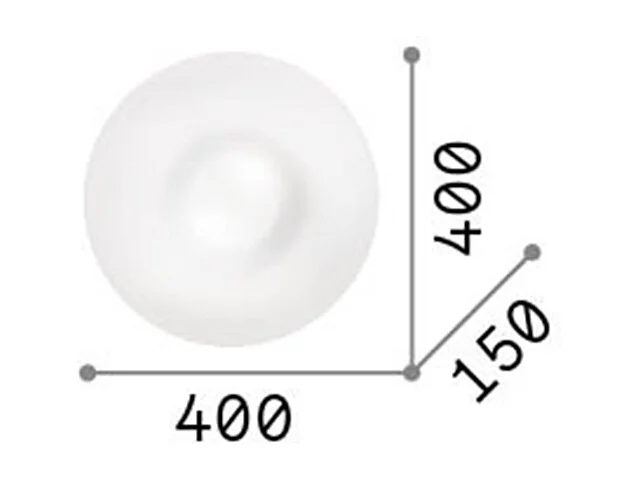 Ideal Lux Glory Plafonnier intérieur moyen à 2 ampoules, blanc, E27