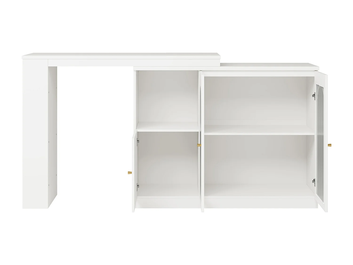 Dressoir, draaibare barkast van MDF - grote opbergruimte - eigentijdse stijl - Wit