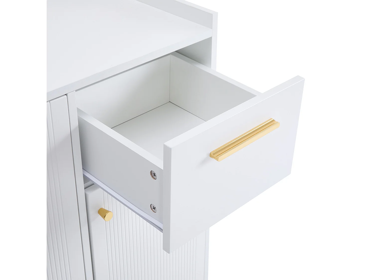 Schoenenkast - 2 laden + 4 deuren + open vak - Wit