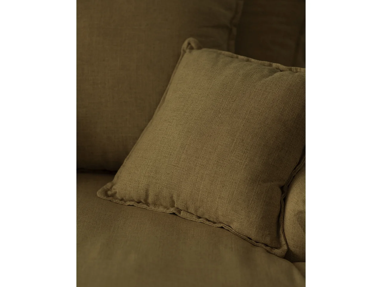 Sillón de algodón y lino color verde 115x170cm - MIA - DECOWOOD