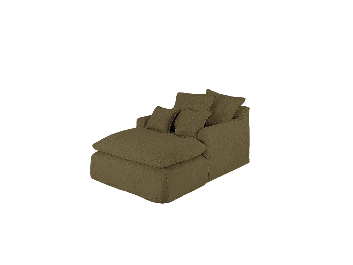 Poltrona di cotone e lino colore verde di 115x170cm