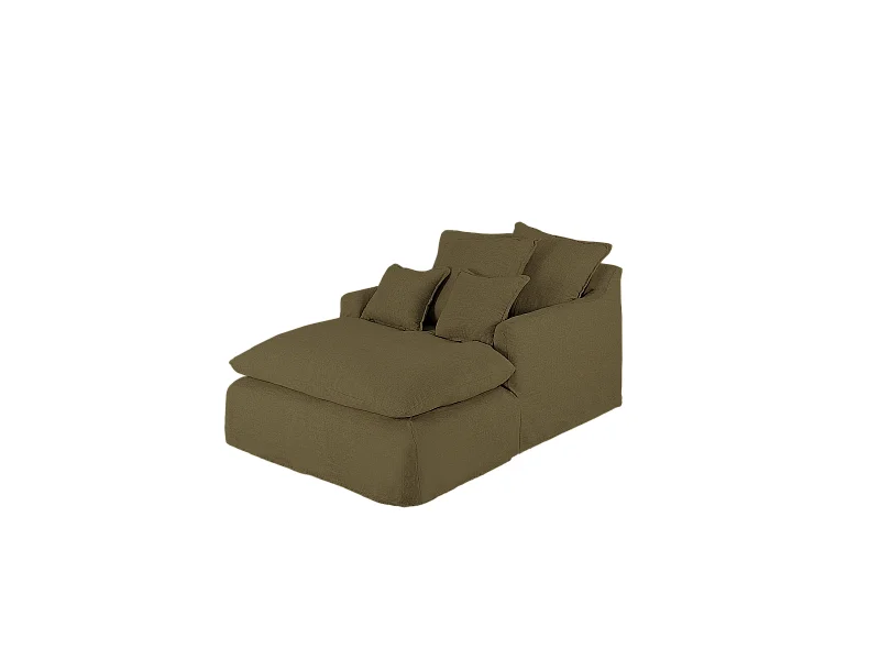 Poltrona di cotone e lino colore verde di 115x170cm