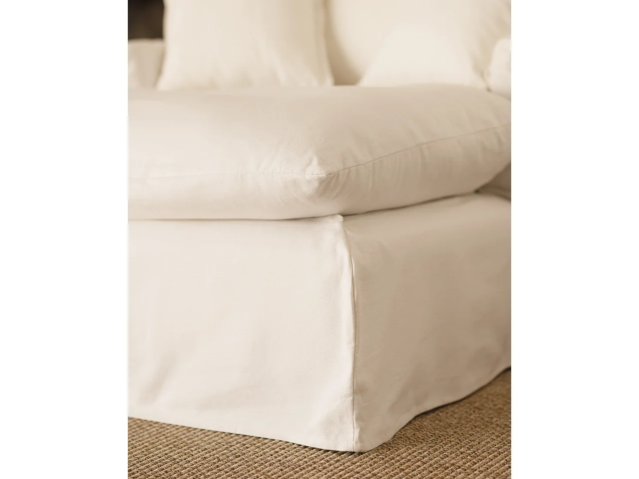 Poltrona di cotone e lino colore bianco di 115x170cm