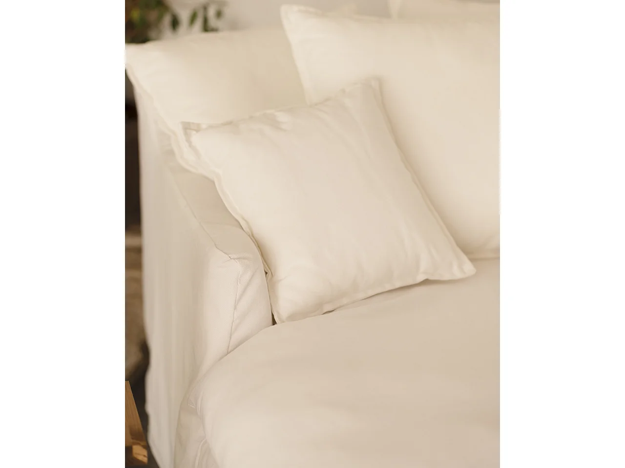 Poltrona di cotone e lino colore bianco di 115x170cm