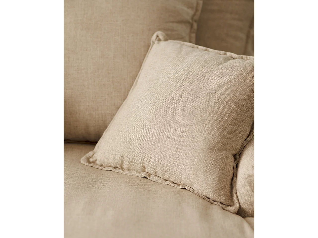 Sillón de algodón y lino color beige 115x170cm - MIA - DECOWOOD