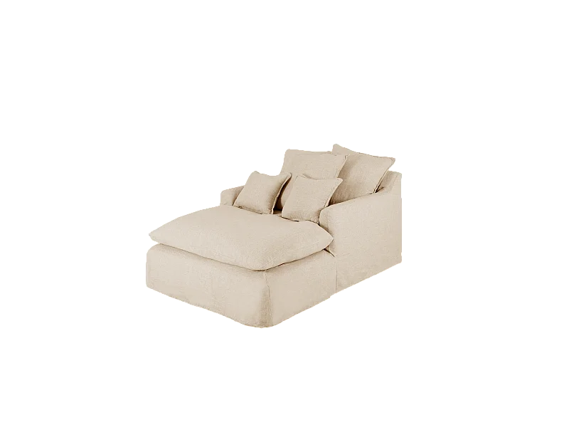 Poltrona in cotone e lino colore beige di 115x170cm