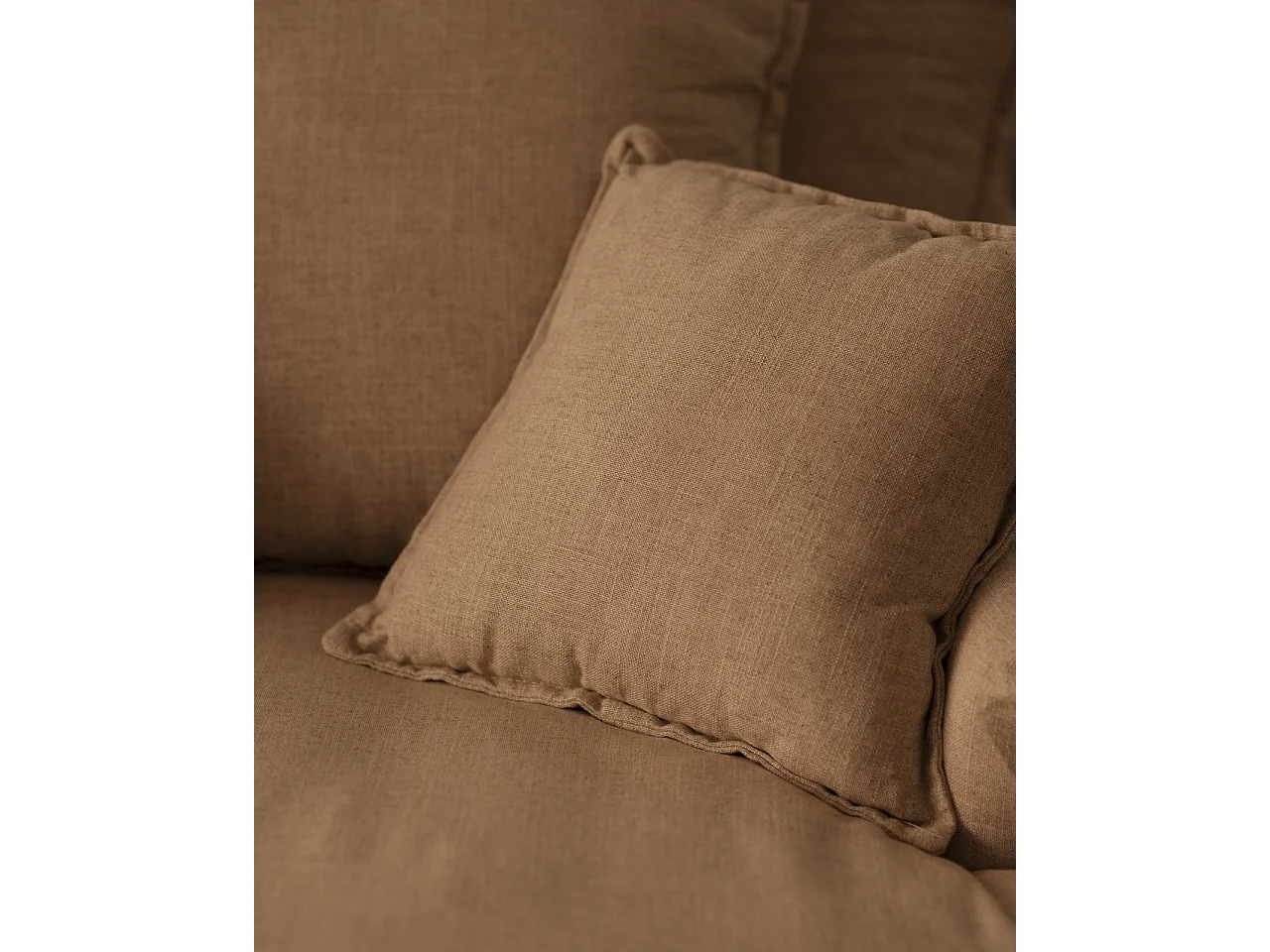 Sillón de algodón y lino color teja 115x170cm - MIA - DECOWOOD