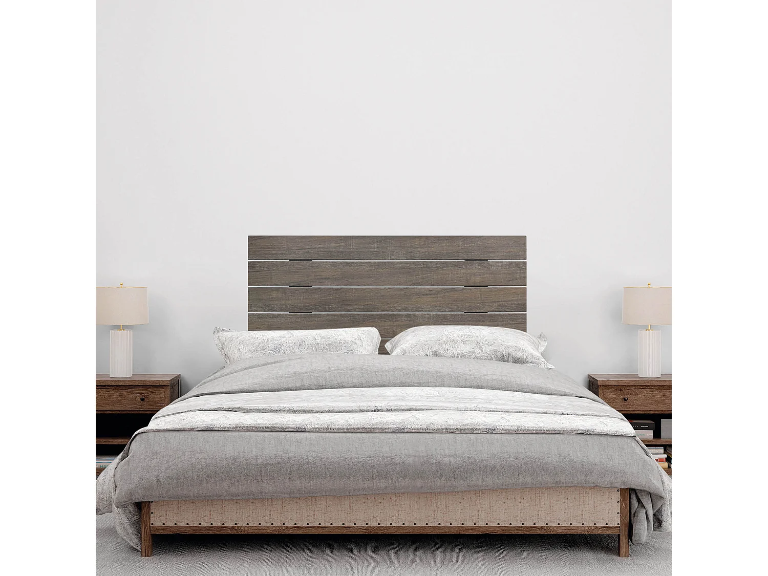 DHOME Kopfteil aus recyceltem Holz, Dm, horizontal, Palettenstil, 110 x 46 cm, Bett 105 – Amazonas-Eiche