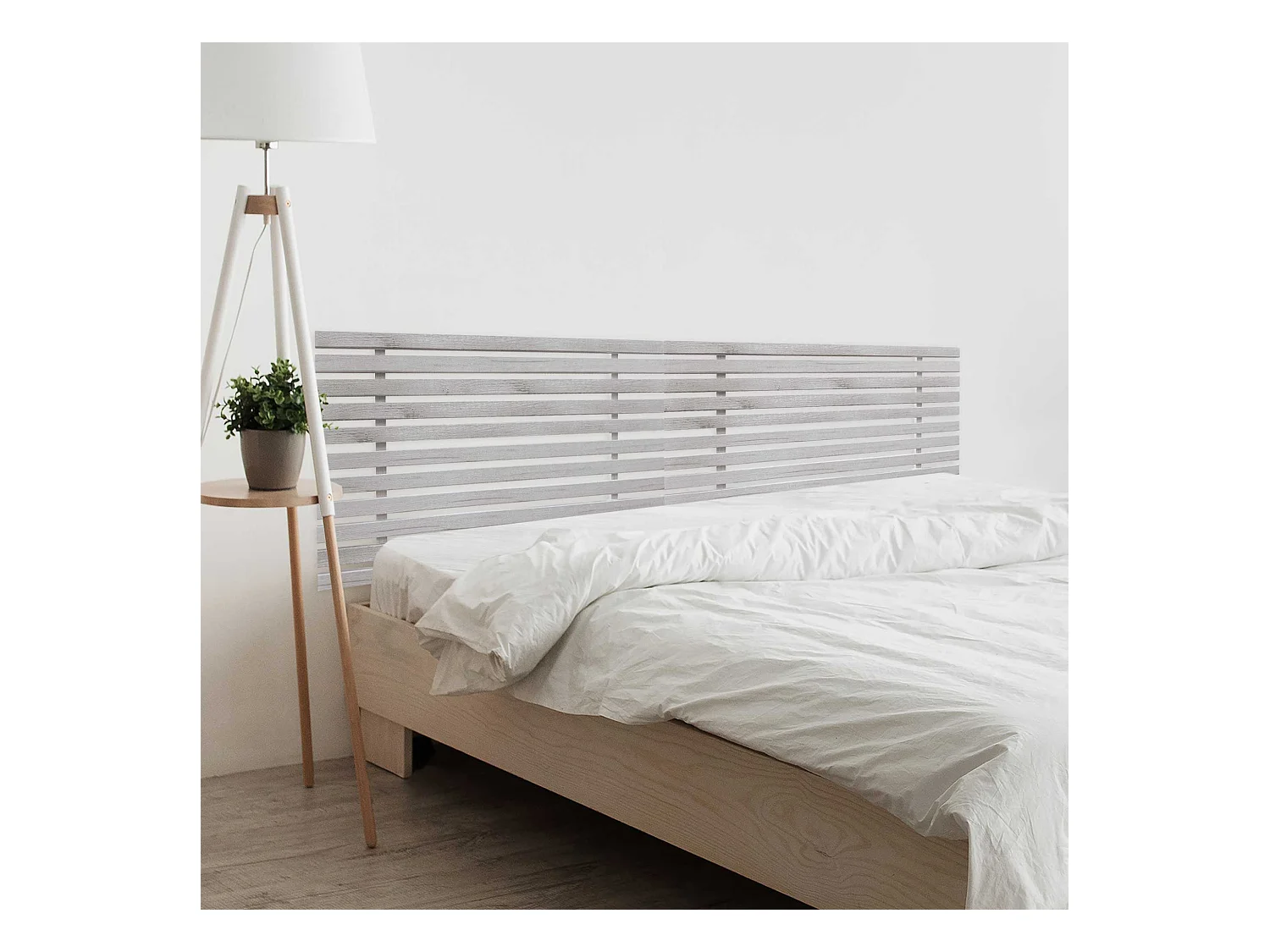 1. DHOME Tête de Lit DM Bois Recyclé Double Style Palette Japonaise Divisée en 2 Pièces 190x46cm Lits 190 - Arctique