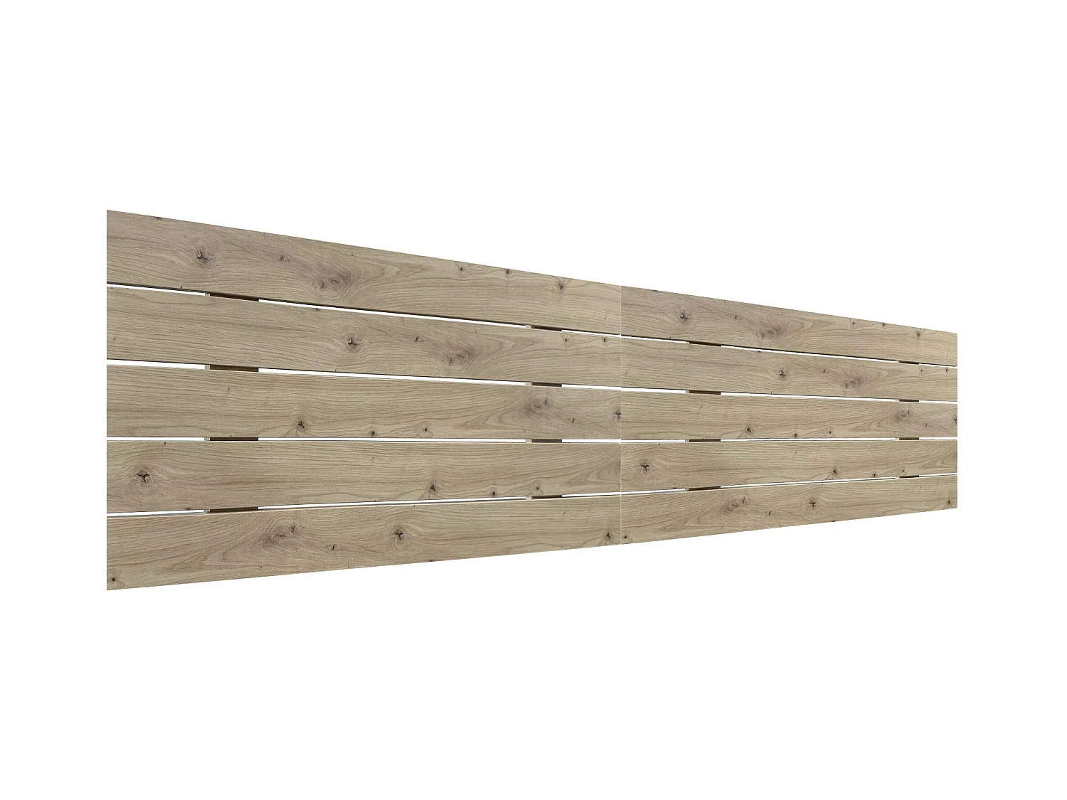 DHOME DM-hoofdeinde van gerecycled hout Dubbele Horizontale Palletstijl Verdeeld in 2 Stukken 210x46cm Bedden 220 - Eiken
