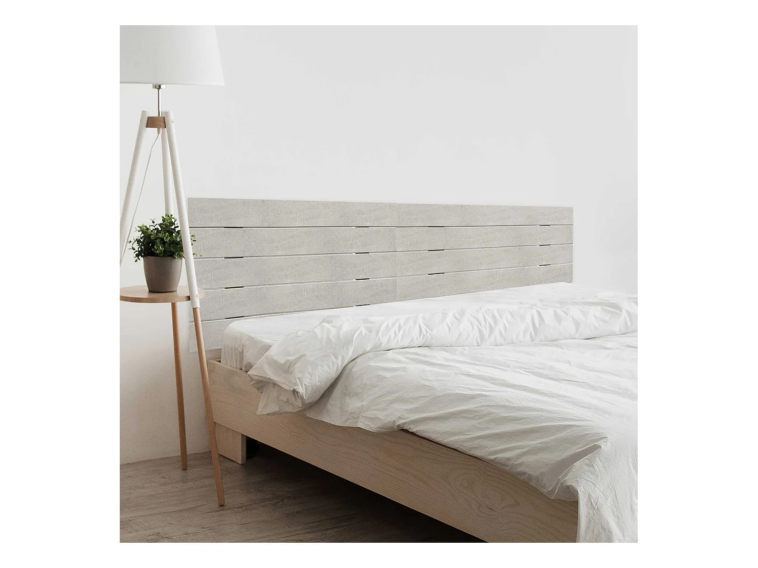 DHOME Tête de Lit en Bois DM Recyclé Double Style Palette Horizontale 220x46cm Lits 220 - Gris Tribal