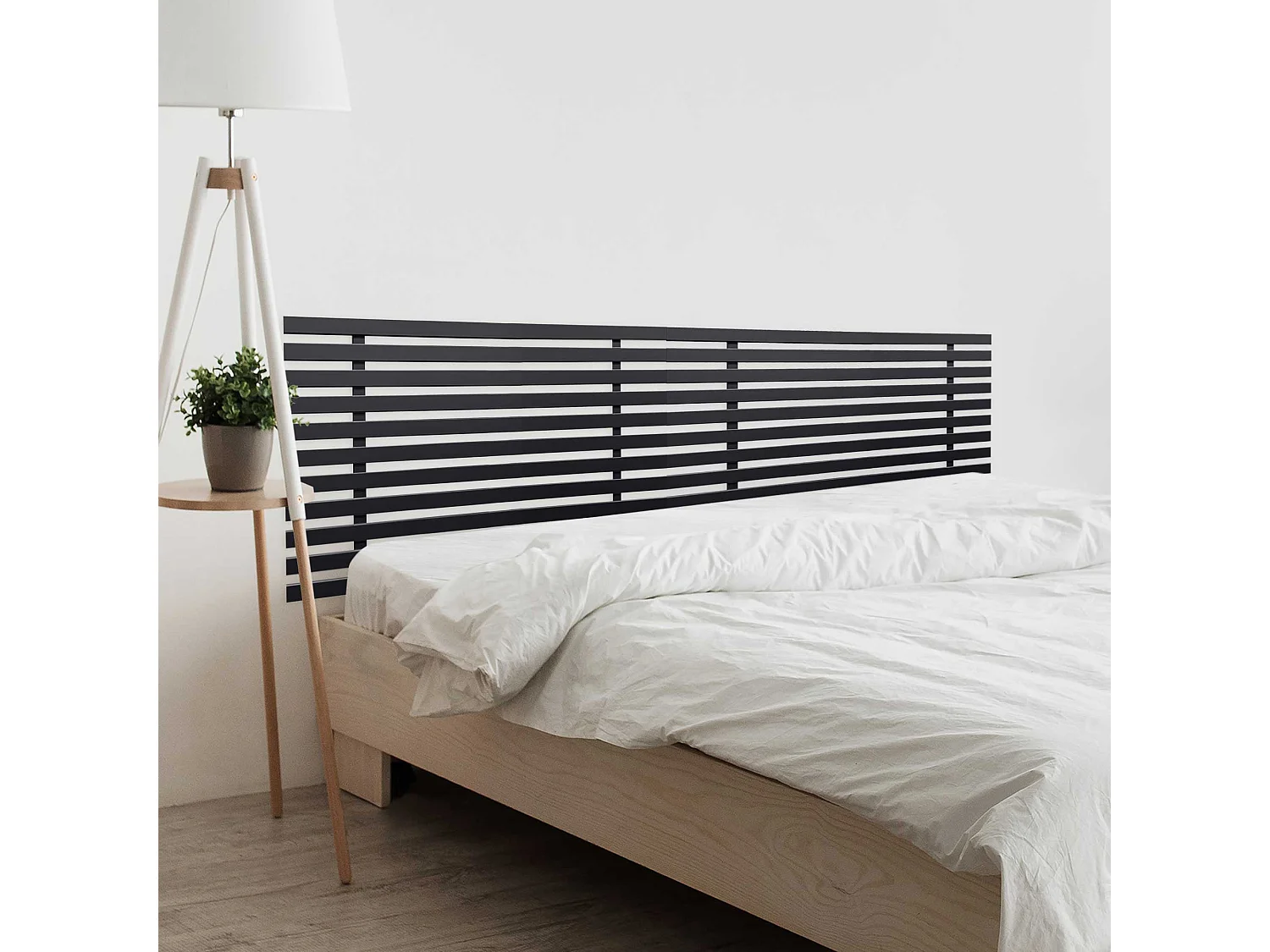 8. DHOME Tête de Lit DM Bois Recyclé Double Style Palette Japonaise Divisée en 2 Pièces 220x46cm Lits 220 - Noir Massif