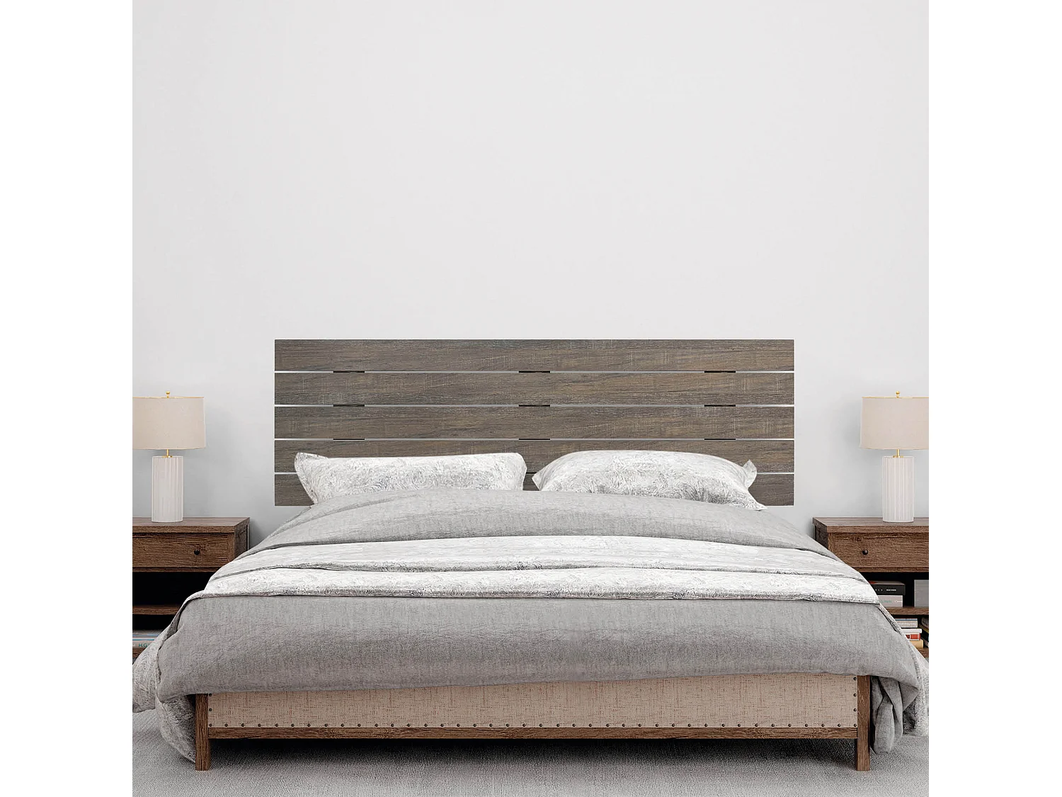 DHOME Tête de Lit Bois Recyclé Dm Style Palette Horizontale 160x46cm Lits 150/160 - Chêne Amazone