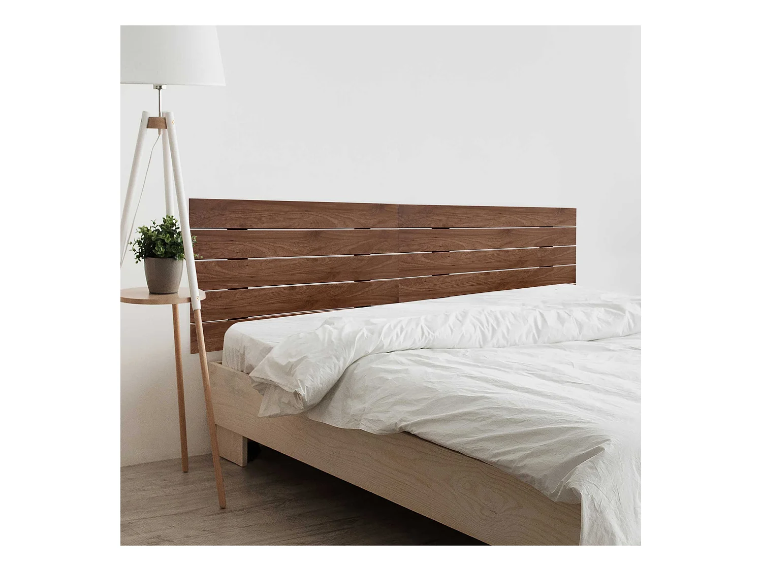 DHOME Tête de Lit en Bois DM Recyclé Double Style Palette Horizontale 160x46cm Lits 160 - Bois de Noyer