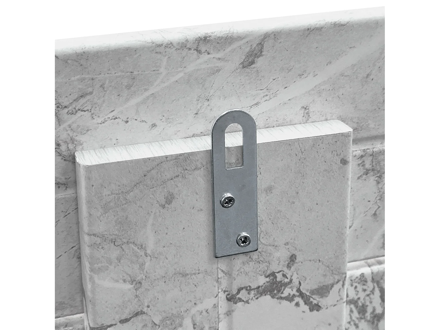 DHOME Cabeceira de Madeira Reciclada DM Estilo Palete Horizontal Dupla Dividida em 2 Peças 210X46cm Camas 220 - Acabamento em Mármore