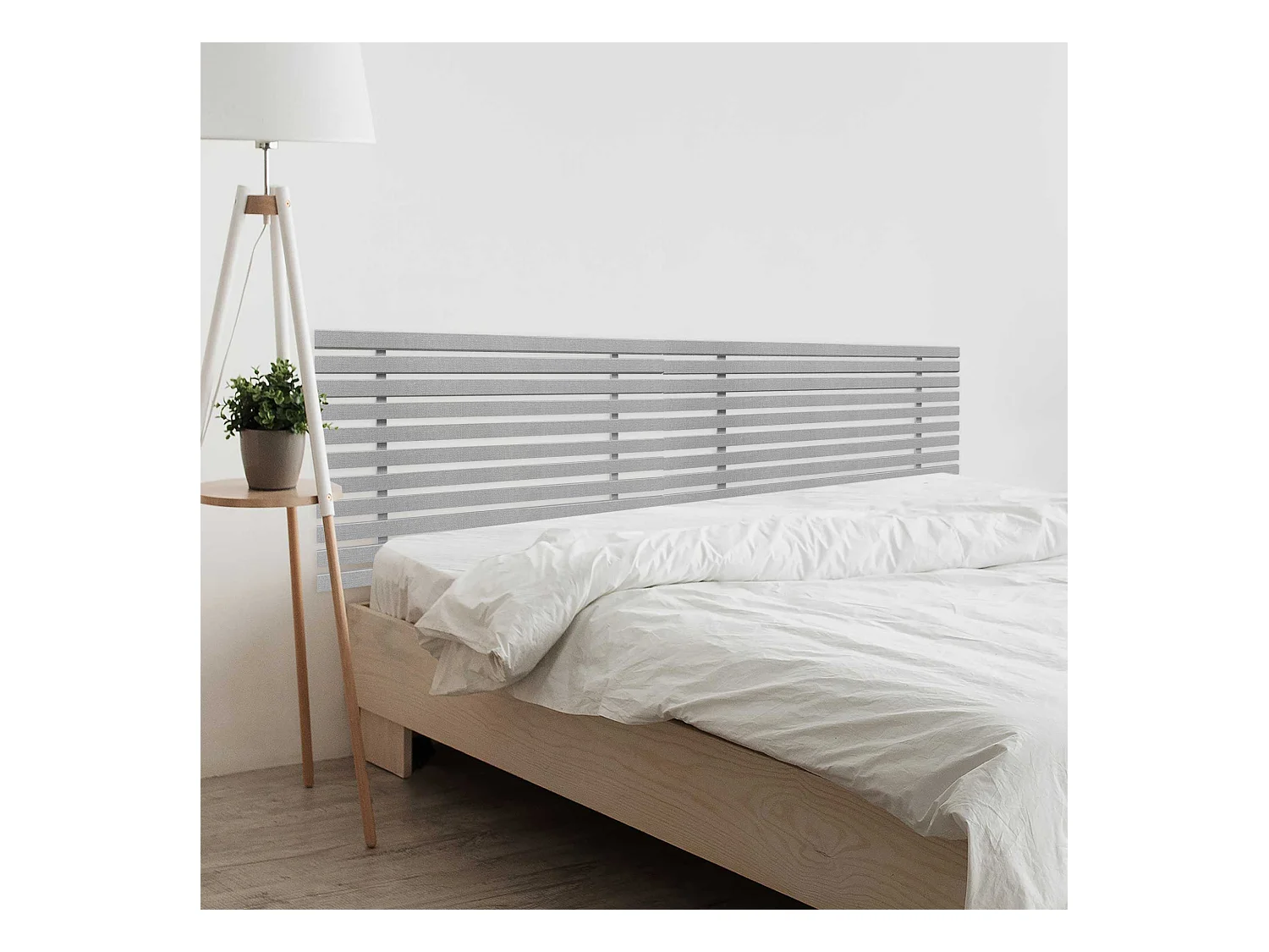 12. DHOME Tête de Lit DM Bois Recyclé Double Style Palette Japonaise Divisée en 2 Pièces 190x46cm Lits 190 - Pointes Grises