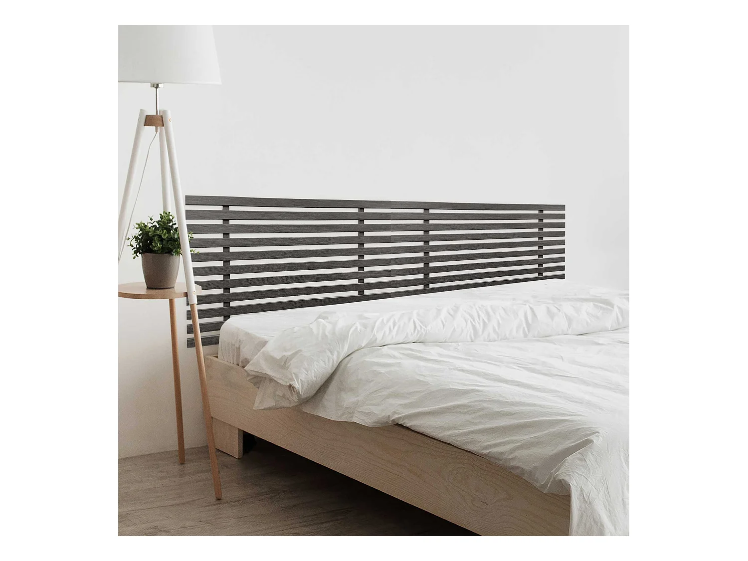 DHOME DM-hoofdeinde van gerecycled hout Dubbele Japanse palletstijl Verdeeld in 2 stukken 210X46cm Bedden 220 - Houtas