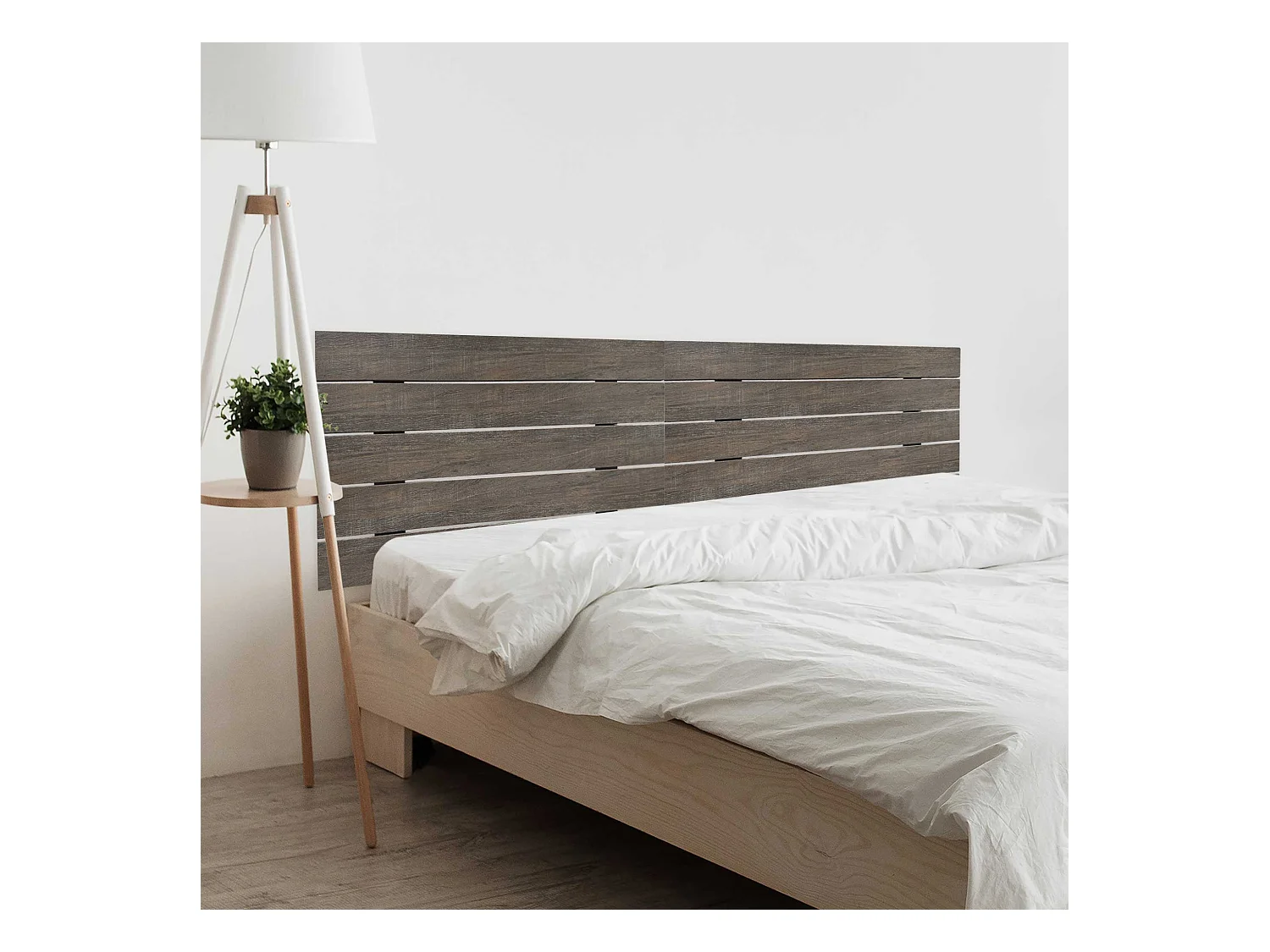 DHOME Tête de Lit en Bois DM Recyclé Double Style Palette Horizontale 190x46cm Lits 190 - Chêne d'Amazonie