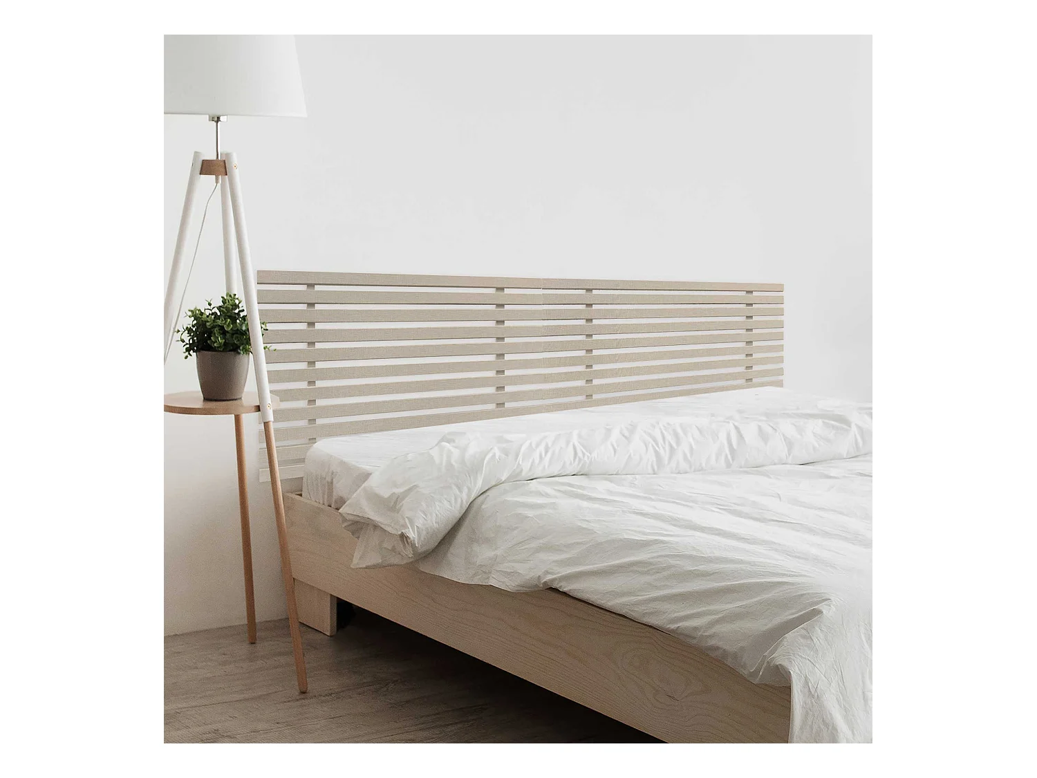 16. DHOME Tête de Lit DM Bois Recyclé Double Style Palette Japonaise Divisée en 2 Pièces 180x46cm Lits 180 - Finition Lin