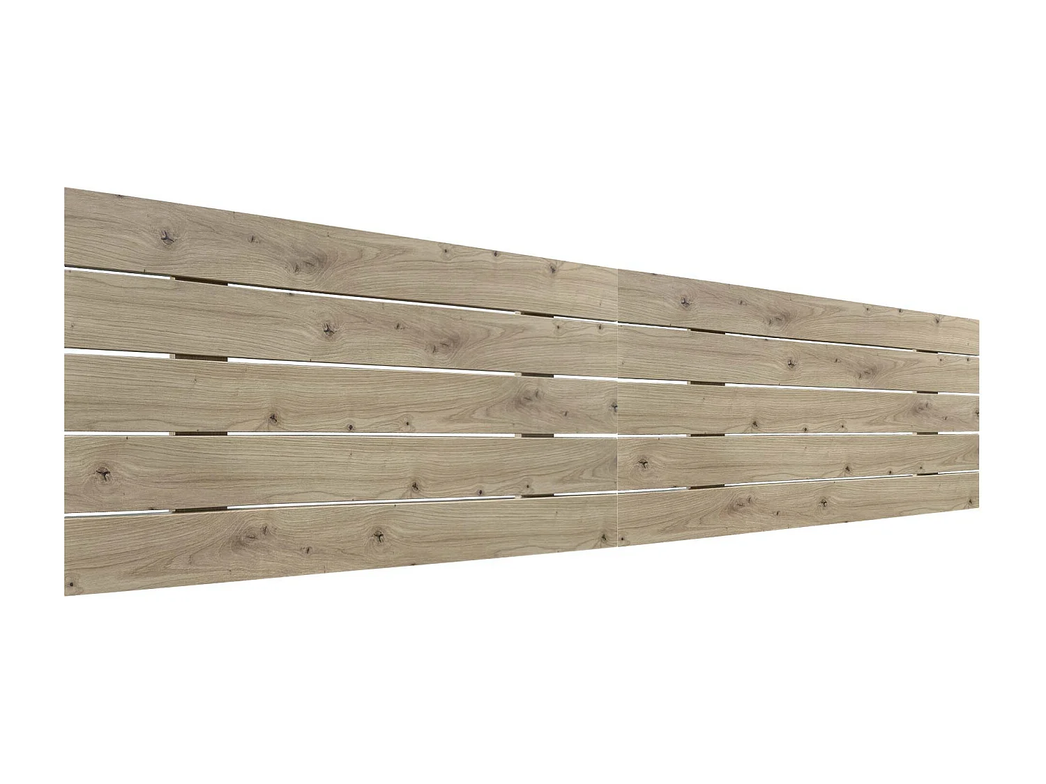 DHOME Tête de Lit en Bois DM Recyclé Double Style Palette Horizontale 220x46cm Lits 220 - Chêne
