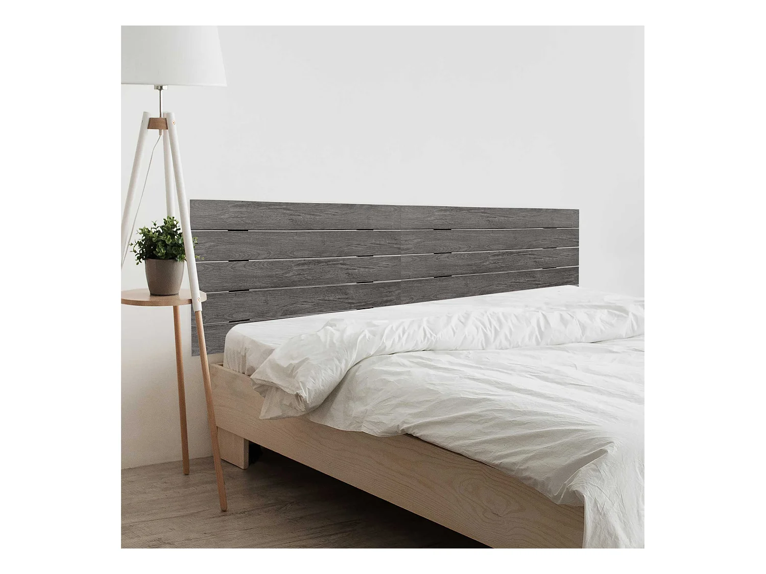 DHOME Tête de Lit en Bois DM Recyclé Double Style Palette Horizontale 190x46cm Lits 190 - Frêne de Bois