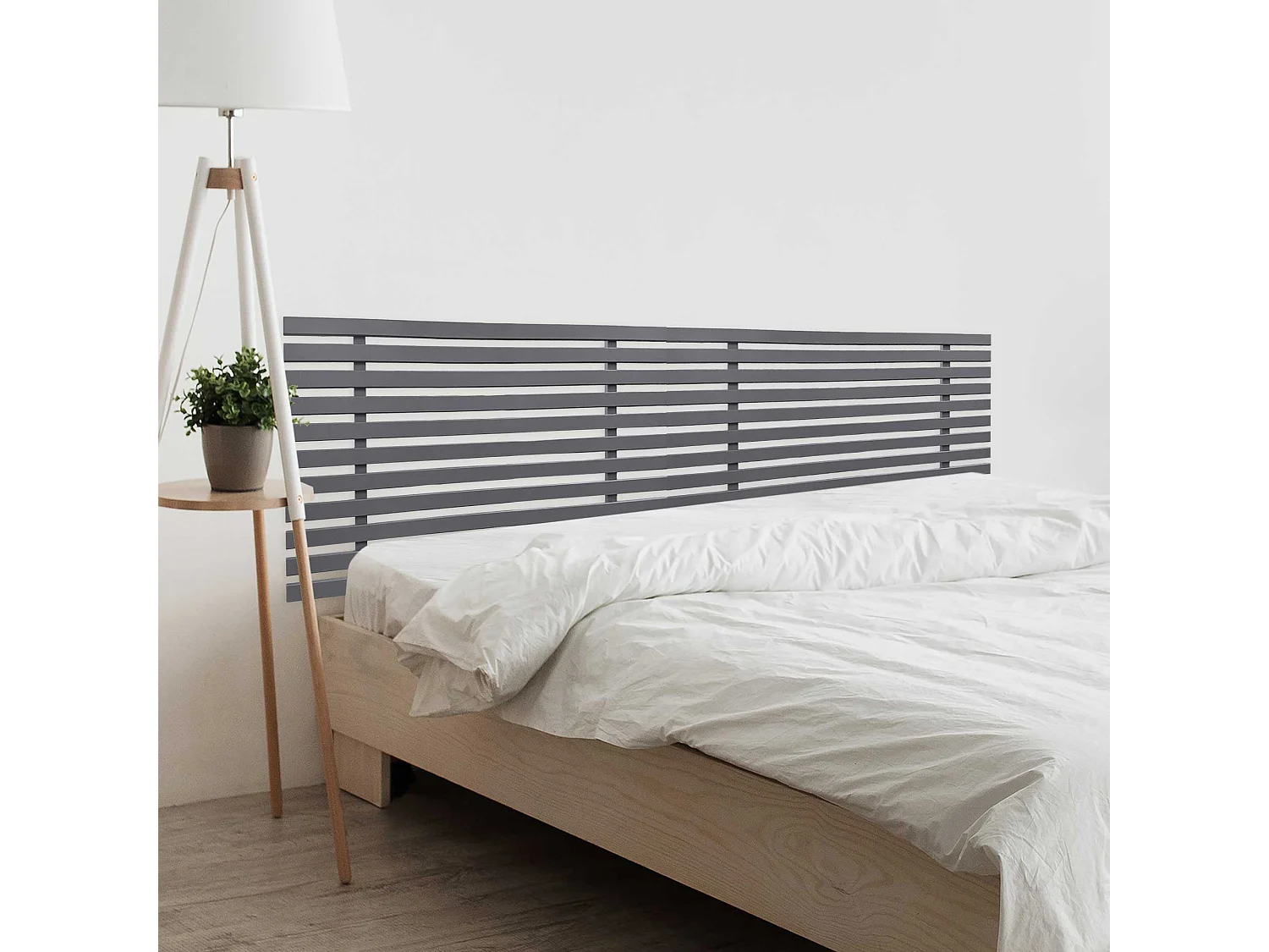 6. DHOME Tête de Lit DM Bois Recyclé Double Style Palette Japonaise Divisée en 2 Pièces 220x46cm Lits 220 - Gris Massif