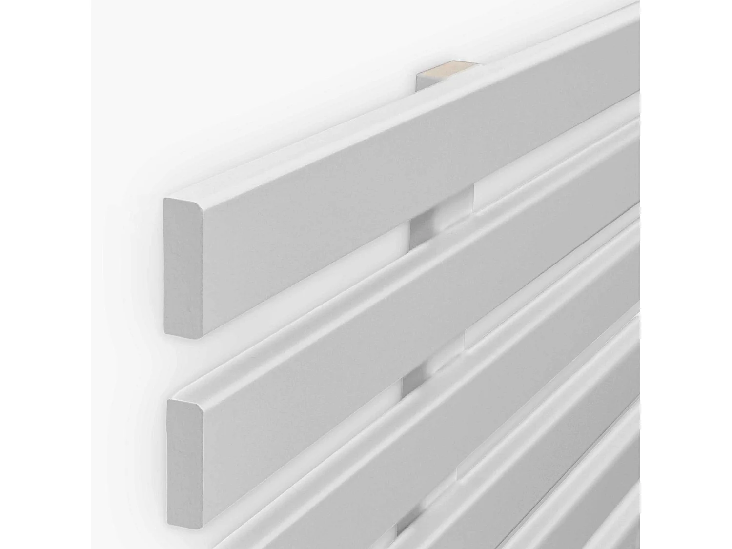 DHOME Testiera DM in legno riciclato doppio stile pallet giapponese diviso in 2 pezzi 180X46 cm letti 180 - bianco massiccio